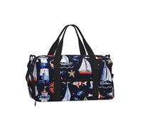 Mexpekil Lighthouse Boat Fish Gym Bag with Shoe Compartment Waterproof Duffel Bag Large Overnight Weekend Bags Travel Holdall for Women Men Teens