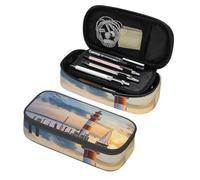 Mexpekil Lighthouse Sea Pencil Case for Girls Boys with Compartments Large Pen Organizer Bag Zipper Multi-Use Pouch for School Supplies, Makeup Cosmetics, Kids, Adults