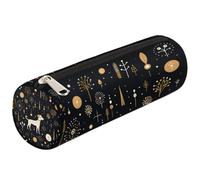 Mexpekil Line Element Dog Pencil Case School Supplies Pouch Bag for Girls Boys Teenagers, Women Makeup Brush Bag