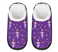 Mexpekil Little Ballerina Hearts Fluffy Slippers for Women Men M