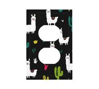 Mexpekil Llama Cactus Light Switch Cover 1 Gang Single Duplex Outlet Cover Decorative Wall Plate for Home Office