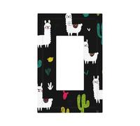 Mexpekil Llama Cactus Light Switch Cover 1 Gang Single Rocker Outlet Cover Decorative Wall Plate for Home Office