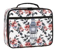 Mexpekil London Big Ben Flower Kids Lunch Bag, Insulated Lunch Box for Boys Girls, Leakproof Thermal Lunch Tote Cooler Bag for School Work