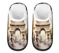 Mexpekil London Scenery Fluffy Slippers for Women Men M