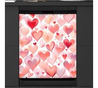 Mexpekil Love Heart Pattern Dishwasher Magnet Cover 21x26 in, Decorative Waterproof Dishwasher Magnetic Cover Sticker for Kitchen Appliances