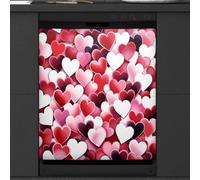 Mexpekil Love Heart Print Pattern Dishwasher Magnet Cover 21x26 in, Decorative Waterproof Dishwasher Magnetic Cover Sticker for Kitchen Appliances