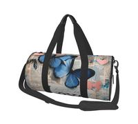 Mexpekil Love Letters Butterfly Foldable Gym Bag Carry On Travel Duffle Bags Waterproof Woman Men Hand Luggage Bag Large Weekend Overnight Bags for Sports Dance with Removable Strap