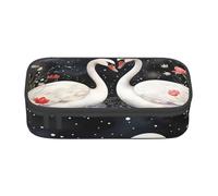 Mexpekil Love White Swan Bird Pencil Case for Girls Boys Pencil Bag Stationery Organiser with Compartments School Supply Bag for Students Office