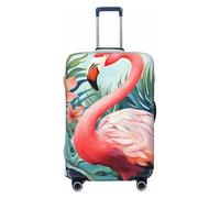 Mexpekil Luggage Cover Dust Proof Suitcase Cover Pink Flamingo Tropical Palm Leaves Floral Jungle Theme Elastic Washable Stretch Suitcase Protector, Travel Suitcase Cover Fit 26-29 Inch Luggage