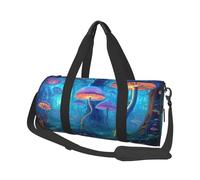 Mexpekil Magic Art Mushroom Forest Foldable Gym Bag Carry On Travel Duffle Bags Waterproof Woman Men Hand Luggage Bag Large Weekend Overnight Bags for Sports Dance with Removable Strap