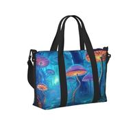 Mexpekil Magic Art Mushroom Forest Travel Duffel Bag Waterproof Sports Gym Bag Large Weekend Overnight Bags for Women Men Foldable Carry On Luggage Tote Bag for Flight