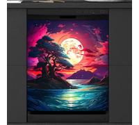 Mexpekil Magic Moon Night Dishwasher Magnet Cover 21x26Inch Decorative Dish Washer Sticker for Front Door Waterproof Kitchen Appliance Panel Magnetic Decal