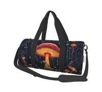 Mexpekil Magic Mushroom Plant Foldable Gym Bag Carry On Travel Duffle Bags Waterproof Woman Men Hand Luggage Bag Large Weekend Overnight Bags for Sports Dance with Removable Strap