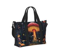 Mexpekil Magic Mushroom Plant Travel Duffel Bag Waterproof Sports Gym Bag Large Weekend Overnight Bags for Women Men Foldable Carry On Luggage Tote Bag for Flight