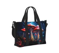 Mexpekil Magic Red Mushroom Travel Duffel Bag Waterproof Sports Gym Bag Large Weekend Overnight Bags for Women Men Foldable Carry On Luggage Tote Bag for Flight