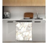 Mexpekil Marble Geometric Dishwasher Magnet Cover 21x26Inch Decorative Dish Washer Sticker for Front Door Waterproof Kitchen Appliance Panel Magnetic Decal