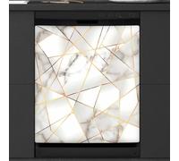 Mexpekil Marble Geometry Dishwasher Magnet Cover 21x26Inch Decorative Dish Washer Sticker for Front Door Waterproof Kitchen Appliance Panel Magnetic Decal