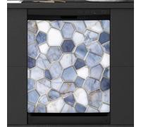 Mexpekil Marble Hexagonal Geometry Dishwasher Magnet Cover 23x26Inch Decorative Dish Washer Sticker for Front Door Waterproof Kitchen Appliance Panel Magnetic Decal