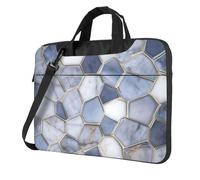 Mexpekil Marble Hexagonal geometry Laptop Bag for Women Men 14 Inch Portable Laptop Case Sleeve with Shoulder Strap Computer Carrying Case Messenger Bags for Business Travel College