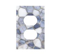 Mexpekil Marble Hexagonal Geometry Light Switch Cover 1 Gang Single Duplex Outlet Cover Decorative Wall Plate for Home Office