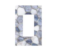 Mexpekil Marble Hexagonal Geometry Light Switch Cover 1 Gang Single Rocker Outlet Cover Decorative Wall Plate for Home Office