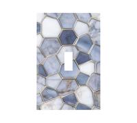 Mexpekil Marble Hexagonal Geometry Light Switch Cover 1 Gang Single Toggle Outlet Cover Decorative Wall Plate for Home Office
