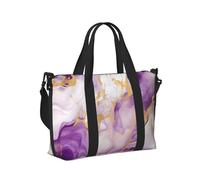 Mexpekil Marble Purple Golden Travel Duffel Bag Waterproof Sports Gym Bag Large Weekend Overnight Bags for Women Men Foldable Carry On Luggage Tote Bags for Flight