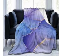 Mexpekil Marble with Lavender Blue Blankets Soft Cozy Throw Blanket Fluffy Flannel Fleece Blanket for Sofa Bed Camping Travel 125x100cm(50"x40")