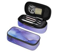 Mexpekil Marble with Lavender Blue Pencil Case for Girls Boys with Compartments Large Pen Organizer Bag Zipper Multi-Use Pouch for School Supplies, Makeup Cosmetics, Kids, Adults