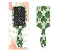 Mexpekil Massage Hair Brush for Women Men Detangling Paddle Brush for Wet or Dry Hair Soft Air Cushion Combs (Shamrock Clovers Cute)