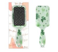 Mexpekil Massage Hair Brush for Women Men Detangling Paddle Brush for Wet or Dry Hair Soft Air Cushion Combs (Cute Shamrock)