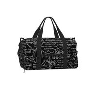 Mexpekil Mathematical Formula Graffiti Gym Bag with Shoe Compartment Waterproof Duffel Bag Large Overnight Weekend Bags Travel Holdall for Women Men Teens