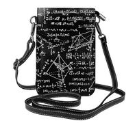 Mexpekil Mathematical Formula Graffiti Leather Cross Body Bag for Women Crossbody Phone Pouch Waterproof Mobile Phone Purse Wallet Small Ladies Handbags with Removable Strap