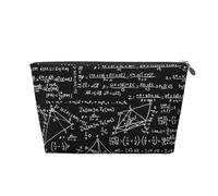 Mexpekil Mathematical Formula Graffiti Makeup Bag Waterproof Cosmetics Storage Organiser Bags Small Makeup Case Pouch Portable Travel Accessories Gifts for Women Men Girls