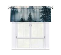 Mexpekil Misty Foggy Forest Valances for Windows 54x18 inch Rod Pocket Short Curtains Valance for Kitchen, Living Room, Bedroom, Bathroom