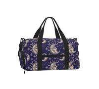 Mexpekil Moon Sun Stars Gym Bag with Shoe Compartment Waterproof Duffel Bag Large Overnight Weekend Bags Travel Holdall for Women Men Teens