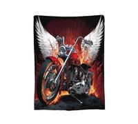 Mexpekil Motorcycle with Flames Blankets 125x100cm