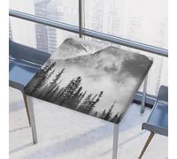 Mexpekil Mountain Forest Square Tablecloth 86x86cm Elastic Fitted Table Cover Waterproof Table Protector Covers for Indoor Outdoor