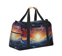 Mexpekil Mountain Forest Sun Duffel Bag Large Carry On Hand Luggage Bags Waterproof Weekender Bags Foldable Tote Bag for Travel Sports Gym Dance