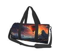 Mexpekil Mountain Hot Air Balloon Foldable Gym Bag Carry On Travel Duffle Bags Waterproof Woman Men Hand Luggage Bag Large Weekend Overnight Bags for Sports Dance with Removable Strap