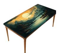 Mexpekil Mountain River Nature 5FT Rectangle Fitted Table Cover