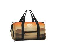 Mexpekil Mountain Sun Gym Bag with Shoe Compartment Waterproof Duffel Bag Large Overnight Weekend Bags Travel Holdall for Women Men Teens