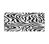 Mexpekil Mouse Mat White Black Zebra Print Pattern Large Gaming Mouse Pad 90 x 40 cm Non Slip Waterproof Mousepad Keyboard Pads Desk Mats for Home Office