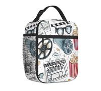Mexpekil Movie Theme Insulated Lunch Bag for Women Men Thermal Lunch Box Portable Picnic Cooler Bag with Side Mesh Pocket Adults Lunchbox for Work