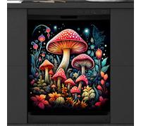 Mexpekil Mushroom Plants Art Dishwasher Magnet Cover 21x26Inch Decorative Dish Washer Sticker for Front Door Waterproof Kitchen Appliance Panel Magnetic Decal