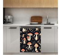 Mexpekil Mushroom Plants Dishwasher Magnet Cover 21x26Inch Decorative Dish Washer Sticker for Front Door Waterproof Kitchen Appliance Panel Magnetic Decal