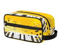 Mexpekil Music Notes Piano Keys Toiletry Bag Organizer Wash Bag Cosmetic Makeup Bag Storage Pouch Travel Case for Women Men Boys Girls