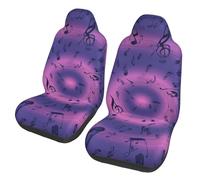 Mexpekil Musical Notes Circle 2PCS Car Seat Covers Universal Car Seat Protector Full Wrap Cars Interior Accessories for Men Women