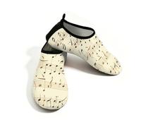 Mexpekil Musical Notes Simple Beach Water Shoes Women Men Non-Slip Barefoot Swim Shoes Quick Dry Aqua Socks Breathable Water Socks for Pool Surf (6-6.5)