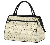 Mexpekil Musical Notes Simple Travel Duffel Bag Waterproof Gym Bag Carry On Weekend Overnight Bags Large Hand Luggage Tote Bags for Women Men Kids